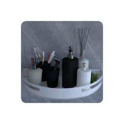 Suporte Porta Shampoo de Banheiro de Canto Inox Branco - 4