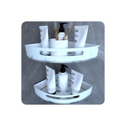 Suporte Porta Shampoo de Banheiro de Canto Inox Branco - 3