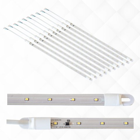 Kit 10 Peças Barra Led Régua Multiuso Freezer 14w Ip67 660mm:127v/branco-quente