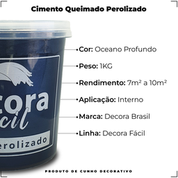 Cimento Queimado com Efeito Perolizado Decora Fácil 1kg - Oceano Profundo - 3