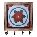 Ver imagem 1 de Cabideiro em Madeira com Ladrilho Hidráulico Porta Chaves Roupas Bolsas Ladrilho F1