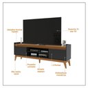 Ver mais imagens de Rack com Painel para Tv até 70 Polegadas 180 Cm Astúrias - Preto e Cedro