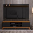 Ver imagem 1 de Rack com Painel para Tv até 70 Polegadas 180 Cm Astúrias - Preto e Cedro