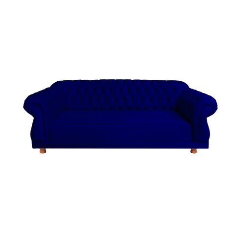 Sofá Chesterfield Capitone Elisabeth Suede Amarelo 2,30cm:AZUL MARINHO