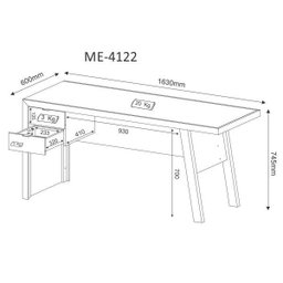 Mesa para Escritório 163cm 2 Gavetas Me4122  - 5