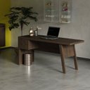 Ver imagem 1 de Escrivaninha Mesa Escritório ME4122 2 Gavetas 163cm Rustico Marrom