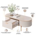 Ver imagem 4 de Mesa de Centro Decorativa Sala de Estar Orgânico Giverny D05 Off White - Lyam Decor