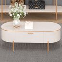 Ver imagem 1 de Mesa de Centro Decorativa Sala de Estar Orgânico Giverny D05 Off White - Lyam Decor