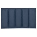 Ver imagem 2 de Cabeceira Solteiro Veludo Azul Placa Modulada Estofada Ripada Adesiva