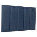 Ver imagem 1 de Cabeceira Solteiro Veludo Azul Placa Modulada Estofada Ripada Adesiva