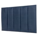 Ver imagem 3 de Cabeceira Solteiro Veludo Azul Placa Modulada Estofada Ripada Adesiva