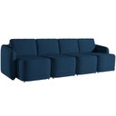 Ver imagem 1 de Sofá Cama para Sala de Estar 5 Lugares 436cm Montserrat K01 Veludo Azul Marinho - Lyam Decor