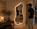 Ver imagem 1 de Espelho Barbados - Linha Couro - - Caramelo - com LED - 140x70