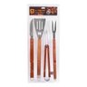 Kit para Churrasco Inox Cabo de Madeira Grande 4 Peças Bel - 1