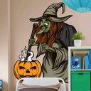 Ver imagem 2 de Adesivo de Parede Halloween Bruxa Mexendo o Caldeirão-Medio 53x75cm