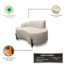 Ver imagem 3 de Sofá Curvo Pé de Madeira 2 Lugares Feijão Forma Orgânica Linho