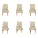 Ver imagem 1 de Kit 6 Cadeiras de Jantar Helena Suede Bege - Dominic Decor