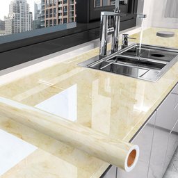 Papel de Parede Adesivo Lavavel Marmore Travertino Bege 500x60cm - 4