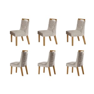 Kit 6 Cadeiras para Sala de Jantar Atena