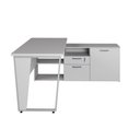Ver imagem 5 de Mesa L Escritório 150cm com Armário Lateral Pé Metal F5 Cor:cinza