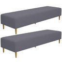 Ver imagem 1 de Kit 02 Puffs Decorativo Bali W01 Pés Palito 170x60cm Suede Cinza - Lyam Decor