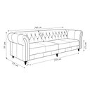 Ver imagem 4 de Sofá Living Sala de Estar Stanford Chesterfield 3 Lugares 260cm Pés de Madeira Couro Caramelo G58 -