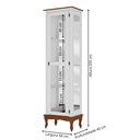 Ver imagem 5 de Cristaleira de Madeira 1 Porta com Espelho Pés Luiz Xv - Branco Laca com Tampo e Base Imbuia Glazer