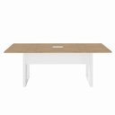 Ver imagem 4 de Mesa Reunião Industrial 200 cm X 90 cm para 8 Pessoas com 1 Caixa de Tomadas F5 Office Cor:Macadâ
