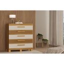 Ver imagem 4 de Cômoda Sabiá 5 Gavetas MDF-MDP Puxador em MDF Off White Valdemóveis