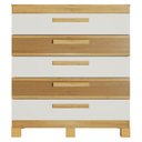 Ver imagem 1 de Cômoda Sabiá 5 Gavetas MDF-MDP Puxador em MDF Off White Valdemóveis