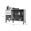 Ver imagem 3 de Gabinete de Cozinha Modulado Balcão Nápoli Prime 3 Portas e 2 Gavetas com Tampo 120cm Amendoa-