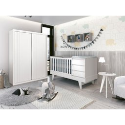 Berço Americano Multifuncional 4 em 1 Prince Branco Vira Mini Cama com Colchão e Mesa de Cabeceira - 6