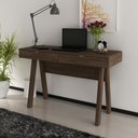 Ver imagem 1 de Escrivaninha Mesa Escritório Me 4128 2 Gavetas 120cm Rustico Marrom