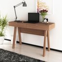 Ver imagem 1 de Escrivaninha Mesa Escritório Me 4128 2 Gavetas 120cm Amendoa Marrom