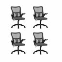 Ver imagem 1 de Kit 4 Cadeiras de Escritório Diretor Baltimore com Sistema Relax Preto Rivatti