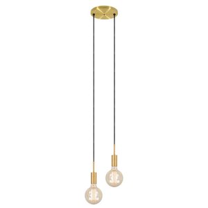 Luminária Pendente Duplo Ilha Cozinha Sala Quarto Dourado