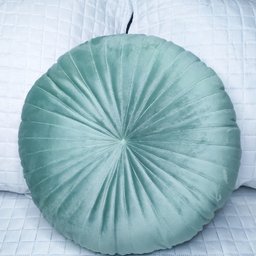 2 Almofadas Redondas Rendy em Veludo Várias Cores Cor:verde Menta - 4