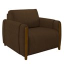 Ver imagem 1 de Poltrona Decorativa para Sala de Estar 98cm Amaranto M22 Veludo Marrom - Mpozenato