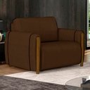 Ver imagem 2 de Poltrona Decorativa para Sala de Estar 98cm Amaranto M22 Veludo Marrom - Mpozenato