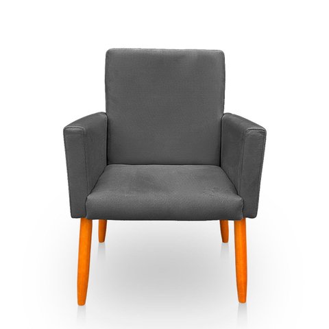 Poltrona Cadeira para Sala Confortável e Minimalista Nina Suede