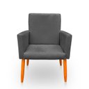 Ver imagem 1 de Poltrona Cadeira para Sala Confortável e Minimalista Nina Suede