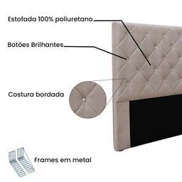 Cabeceira Cama Box Casal Queen 160cm Dora Linho Rústico - Loja Sheep - 2