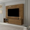 Painel para Sala de Tv Rivoli até 75" com Prateleira e Porta de Correr - Malbec - Preto - 1