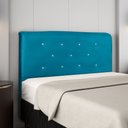 Ver imagem 1 de Painel de Cabeceira Sofie 140cm Casal Azul - Bela Móveis