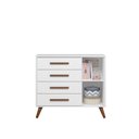 Ver imagem 7 de Cômoda Sapateira Infantil 1 Porta 4 Gavetas Branco Acetinado Q Encanto Retrô - Qmovi