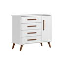 Ver imagem 2 de Cômoda Sapateira Infantil 1 Porta 4 Gavetas Branco Acetinado Q Encanto Retrô - Qmovi