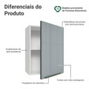 Ver imagem 3 de Armário Aéreo 50cm 1 Porta Branco/cinza Lux Madesa