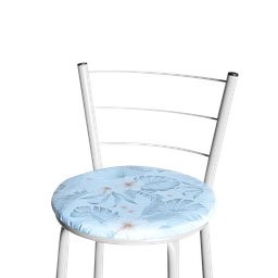 Banqueta Alta Branca para Cozinha com Assento Estampado:floral Gelo - 3