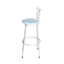 Ver imagem 2 de Banqueta Alta Branca para Cozinha com Assento Estampado:floral Gelo