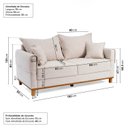 Ver imagem 3 de Sofá Living 2 Lugares 180cm Linho Ananda CabeCasa MadeiraOriginals Bege/Creme